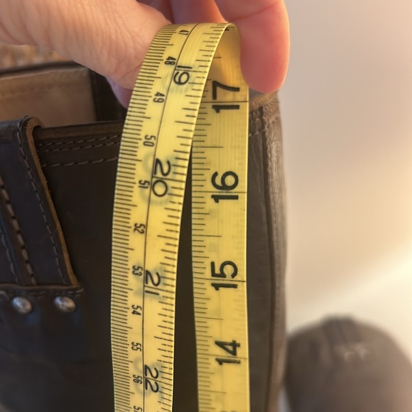 Frye tall Carmen boots. Dark mossy greenish brown. Almost new, worn once. - Picture 9 of 10